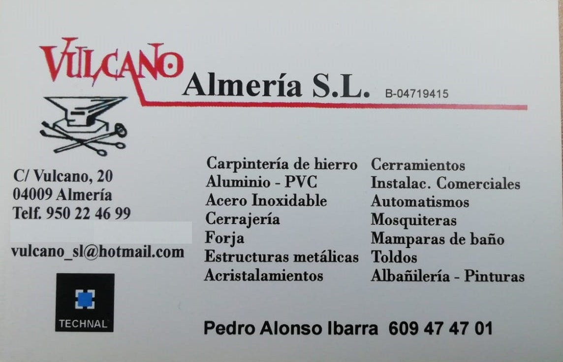 Vulcano Almeria - Carpintería metálica y de aluminio en Almería